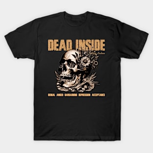 Dead Inside - Vintage floral skull T-Shirt